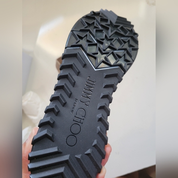 Jimmy Choo Verona Ballet Pink Metallic Knit Trainers Crystal Embellishment 39 - Picture 8 of 11